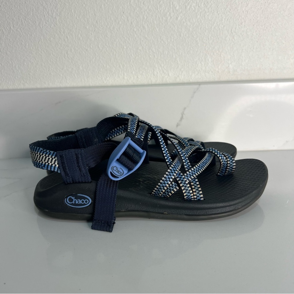 Chaco ZX/2 Classic Sandals Navy Strappy Adjustable Strap Comfort Grip Size 7